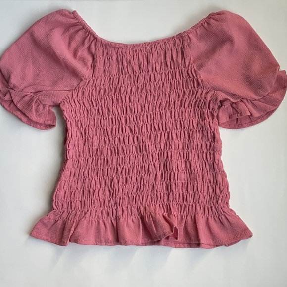 btween Pink Puff Sleeve Smocked Top - Picture 6 of 7